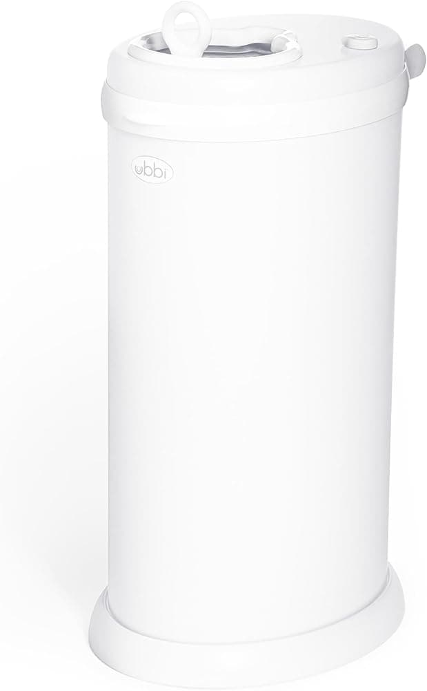 Ubbi Steel Diaper Pail, White
